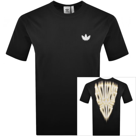 アディダス 背中プリント Tシャツ THREE STRIPES 黒 M - メルカリ
